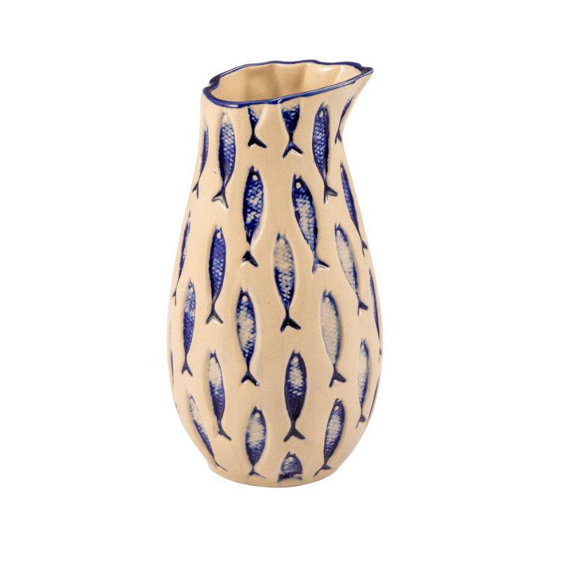 THALASSIOS CARAFFA BIANCO/BLU DECORO RILIEVO 50CL STONEWARE