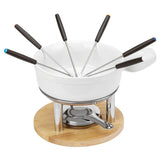 FONDUTA PER FORMAGGIO Ø20CM H.18CM BASE LEGNO