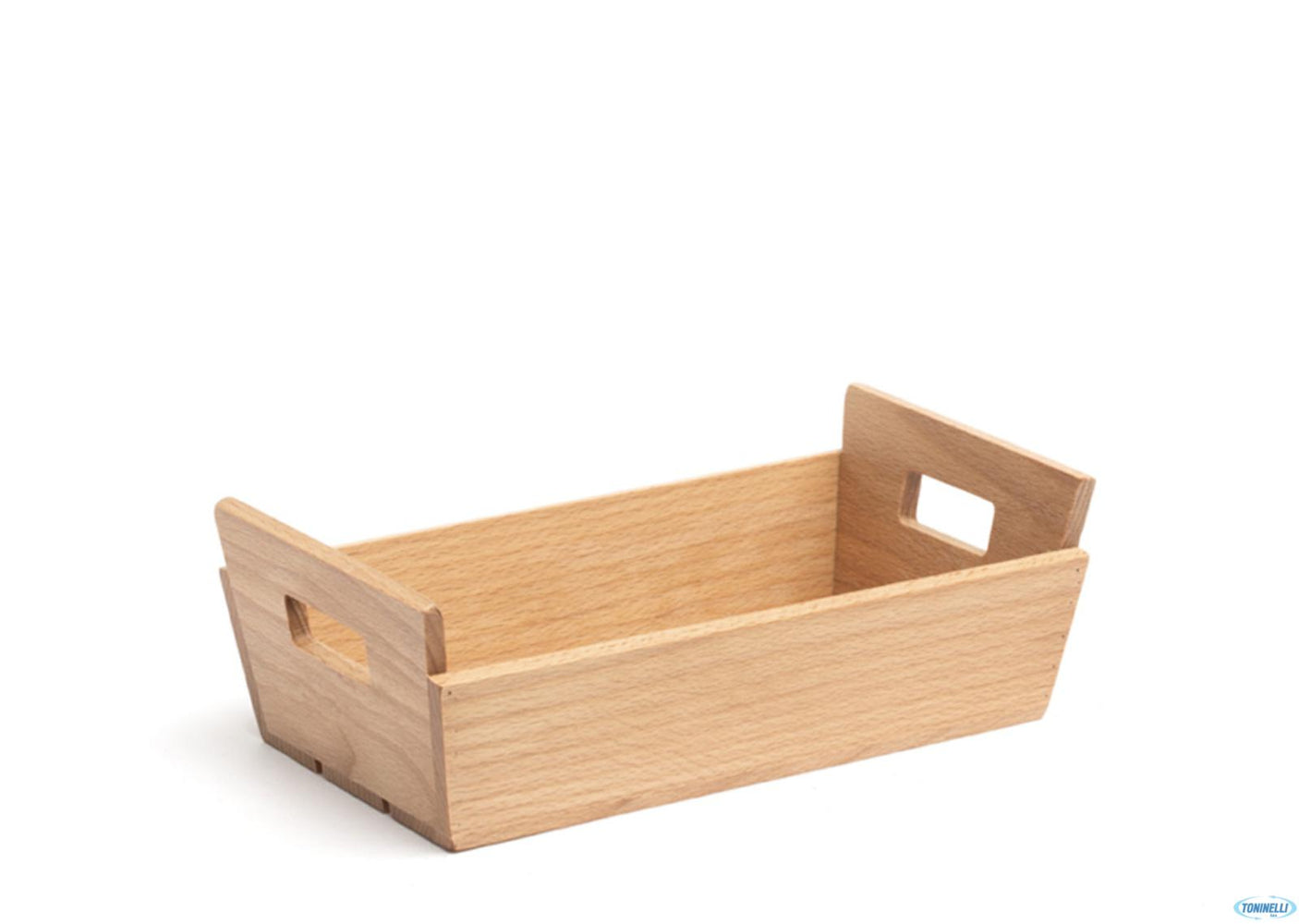 HOGAZA-MINI CESTA RETTANGOLARE IN LEGNO C/MANICI 23X12CM