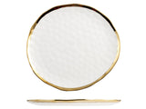 PIATTO PIANO BIANCO BORDO ORO 24,5CM