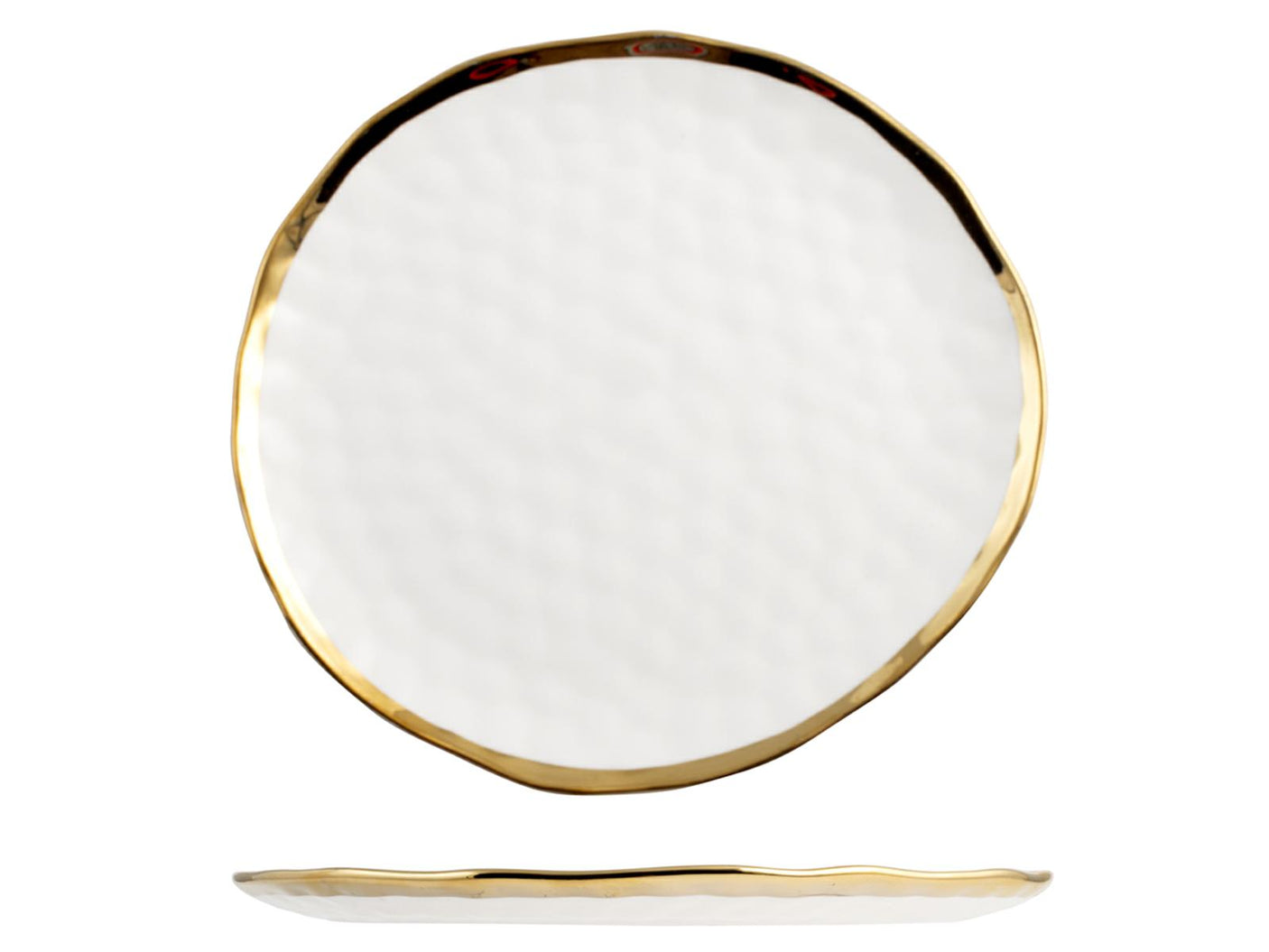 PIATTO PIANO BIANCO BORDO ORO 24,5CM