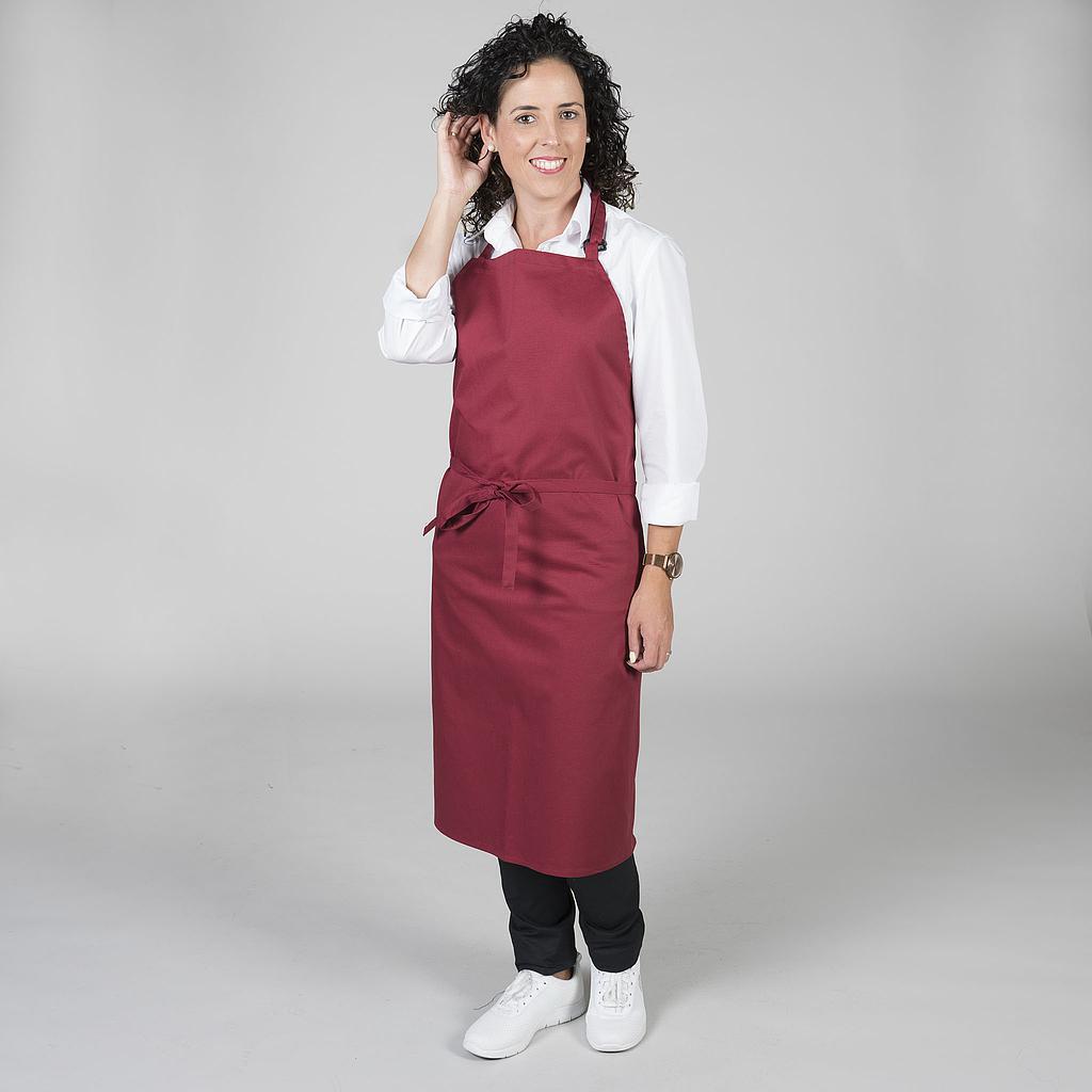 GREMBIULE CON PETTORINA D.90X75 TWILL BORDEAUX