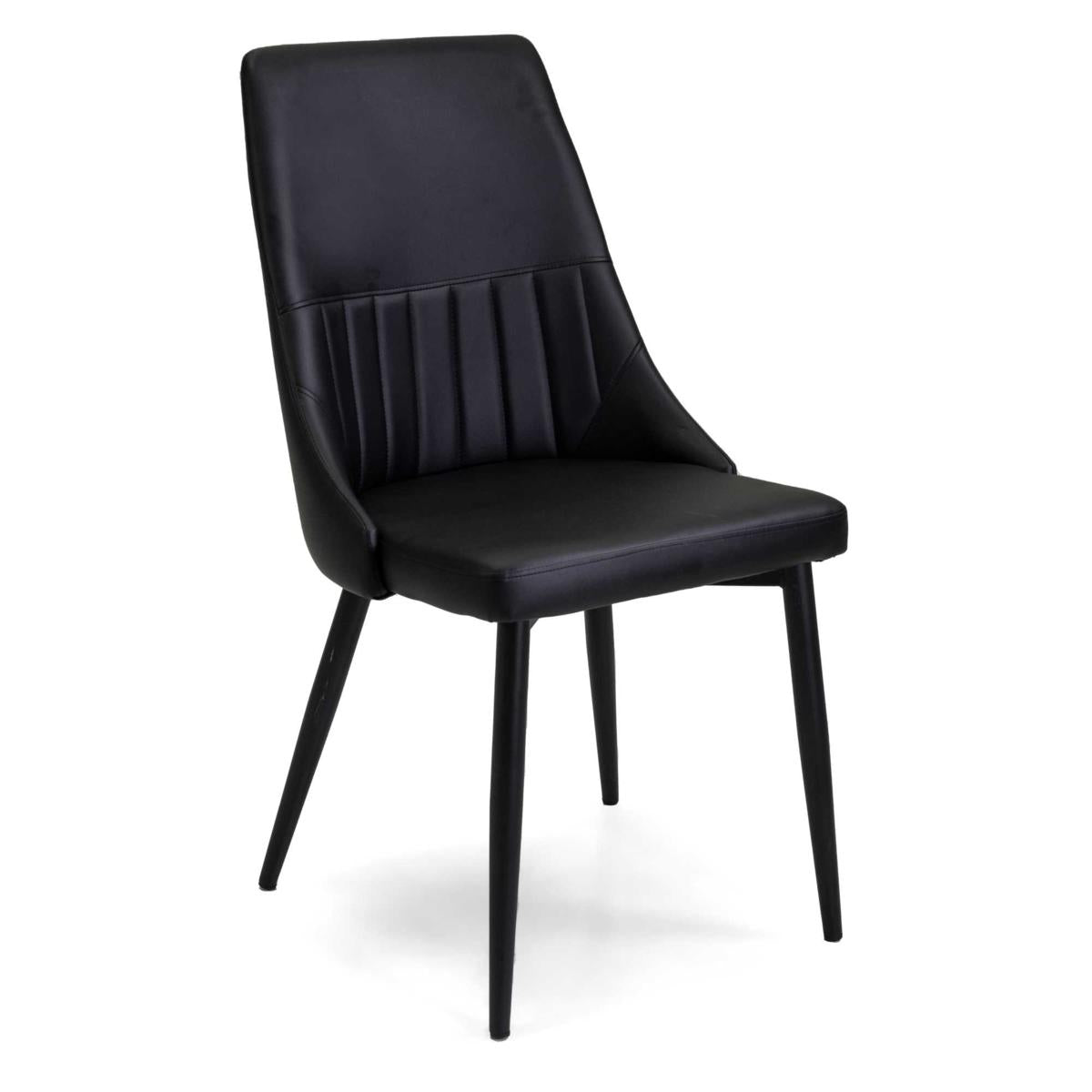 SEDIA ECOPELLE OLIVER NERO STRUTTURA NERA 48x58h48/90