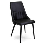 SEDIA ECOPELLE OLIVER NERO STRUTTURA NERA 48x58h48/90