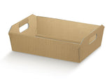 CESTA IN CARTONE C/MANIGLIE 35X26X7H SETA ORO