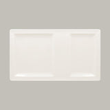 PIATTO GOURMET RETT.2 SCOMPARTI 37CM BIANCO