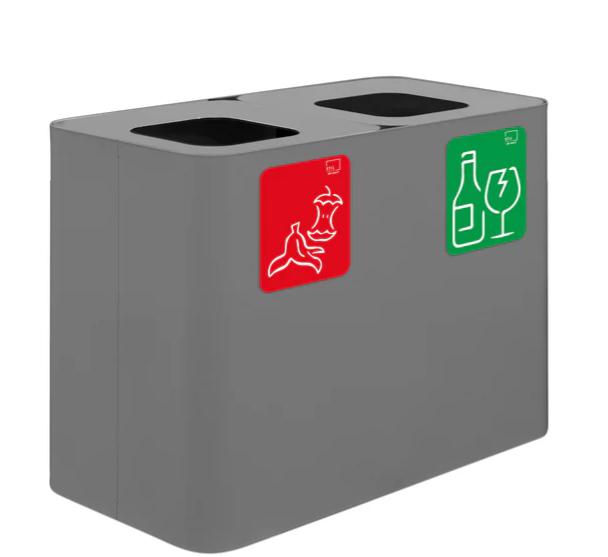 CONTENITORE RACCOLTADIFFERENZIATA 140LT NERO 5 PITTOGRAMMI