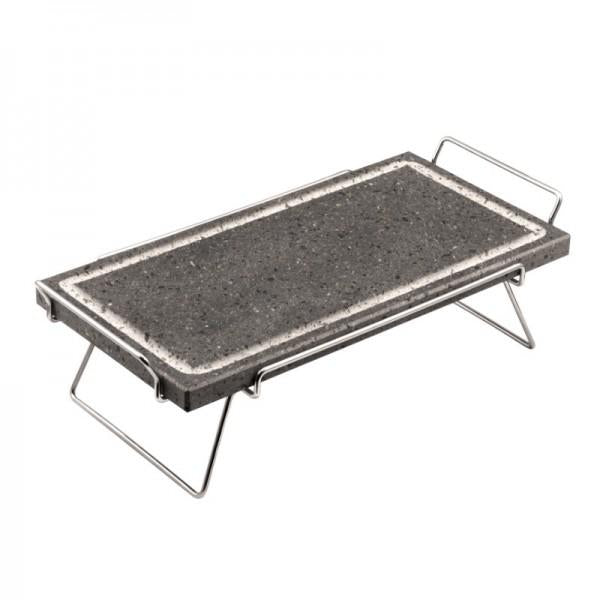 PIETRA LAVICA RETT. CM.19X37 C/STAND IN ACCIAIO