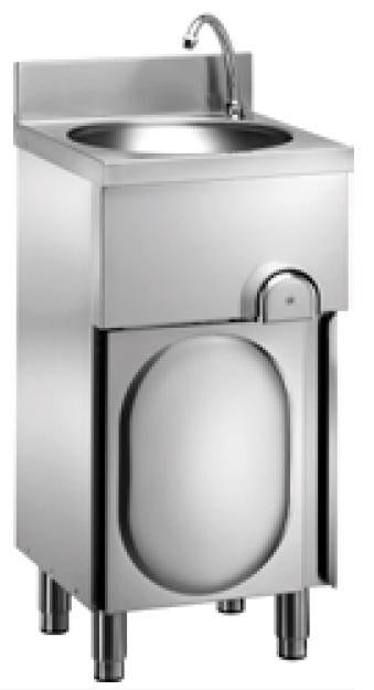 LAVAMANI INOX LM48M SU MOBILE C/COMANDO A GINOCCHIO