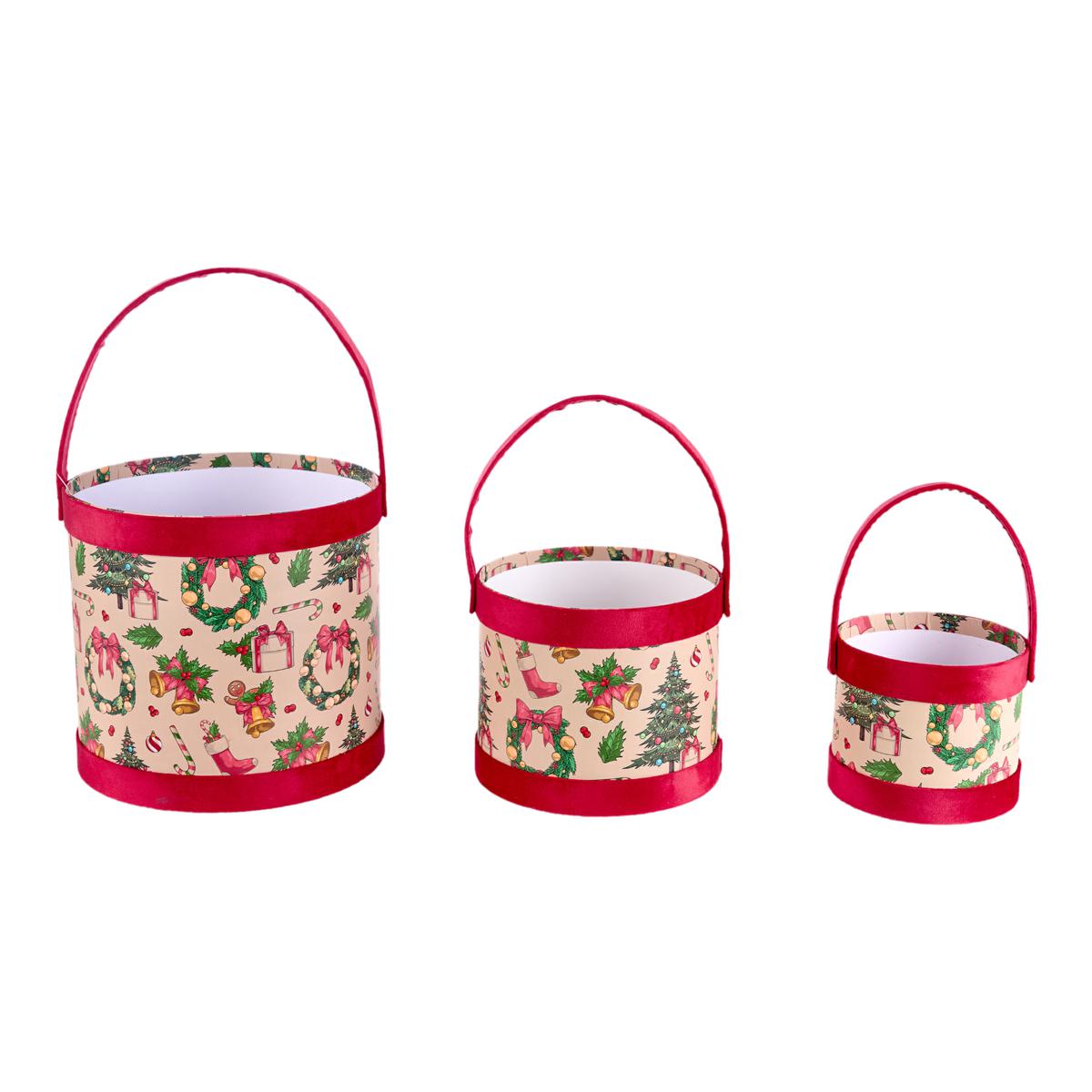 SET 3 CESTI M.G.H.CM.22 ø CM 24 ROSSO