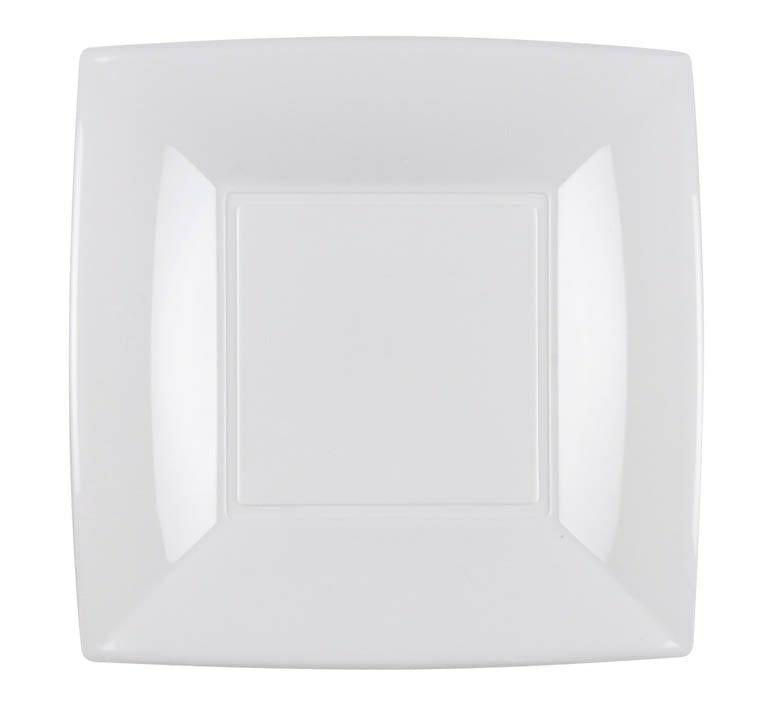 PIATTO DESSERT NICE PP BIANCO 180X180MM CF=15PZ