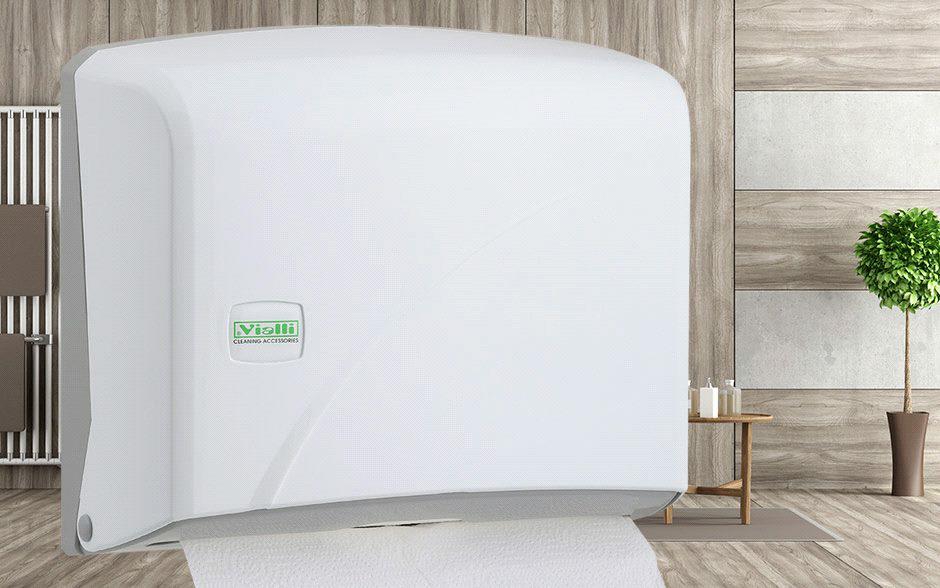 DISPENSER ASCIUGAMANI PIEGATI 200FF ABS BIANCO "MUNDO"