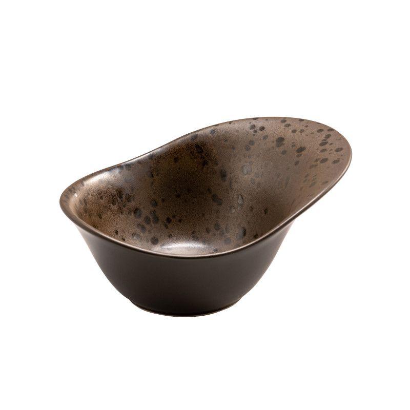 PHOBOS COPPA OVALE MARR. PNT RUGG.18,5X13,5CM STONEWARE