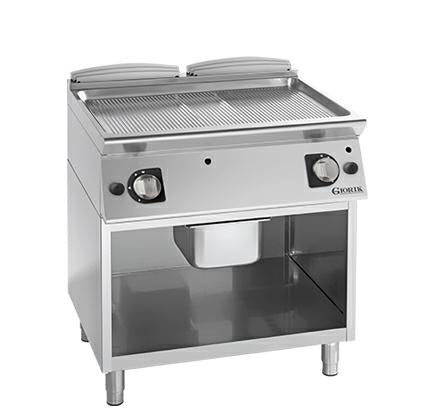 FRY-TOP A GAS DOPPIOPIASTRA RIGATA 800X700X850