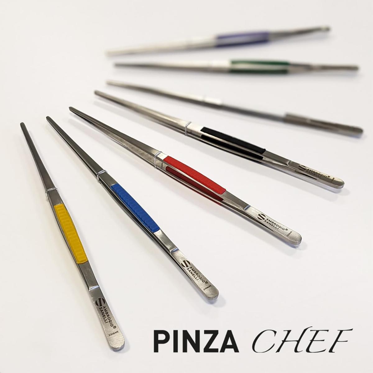 PINZA CHEF ACCIAIO INOX 30CM C/INSERTO BIANCO