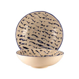 THALASSIOS COPPA ROTONDA BIANCO/BLU DECORO RILIEVO Ø19H6CM