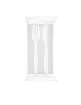 BIS COLTELLO+FORCHETTA+TOV RIUTILIZZABILE BIANCO CT=500PZ