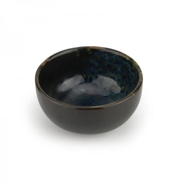 COPPETTA TONDA "PHOBOS" NERA PUNT.BLU DIAM.8,5CM STW
