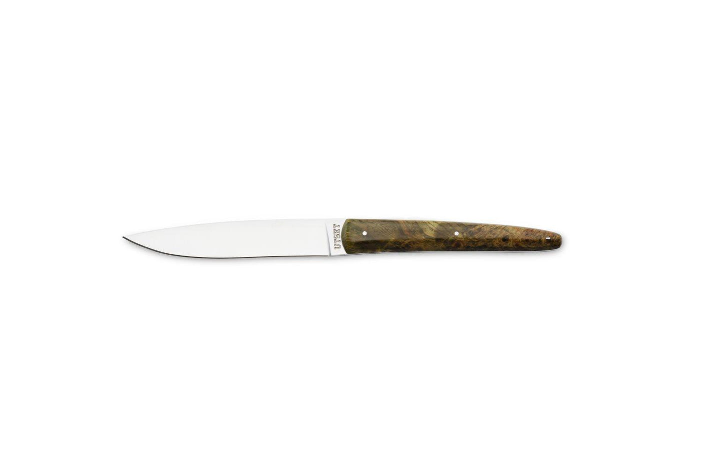COLTELLO TAVOLA MANICO LEGNO VERDE