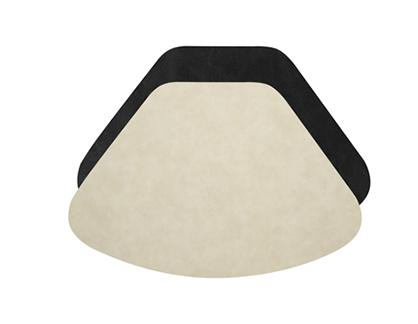 SUEDE TOVAGLIETTA INPVC 'FAN DF' NERA/BEIGE 48X32CM