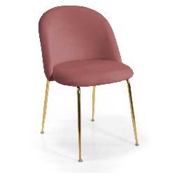 SEDIA VELLUTO SAMMI ROSA ANTICO STRUTTURA ORO 50X57CM 47/77H