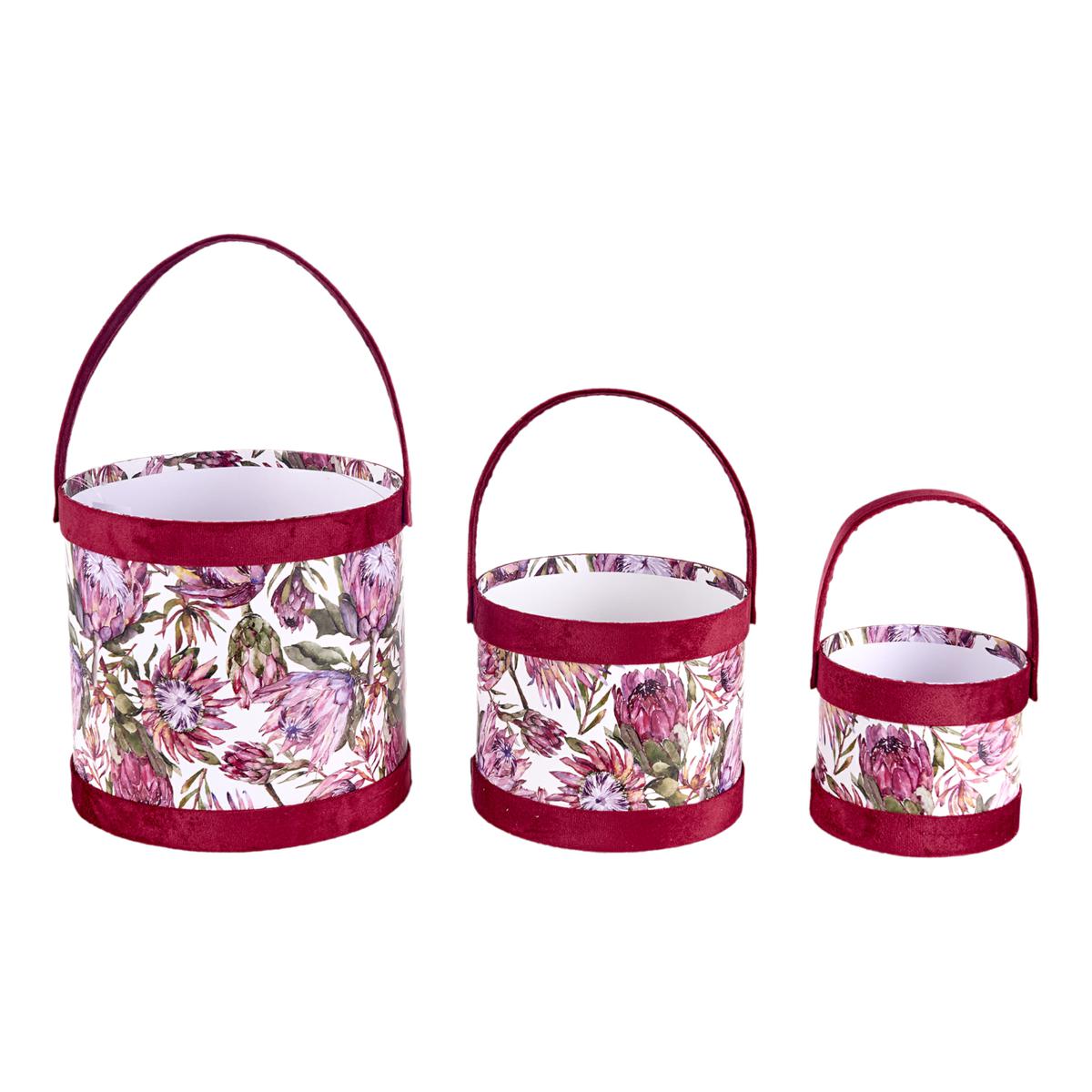 SET 3 CESTI M.G.H.CM.22 ø CM 24 BORDEAUX