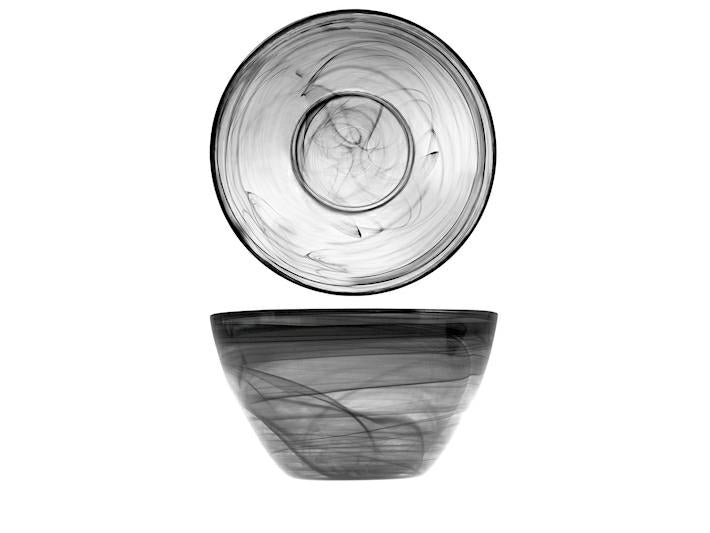 COPPA 24CM ALABASTROIN VETRO NERO