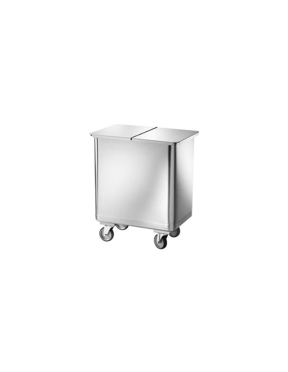 TRAMOGGIA CARRELLATO SU RUOTE C/COPERCHIO 61x40x73h