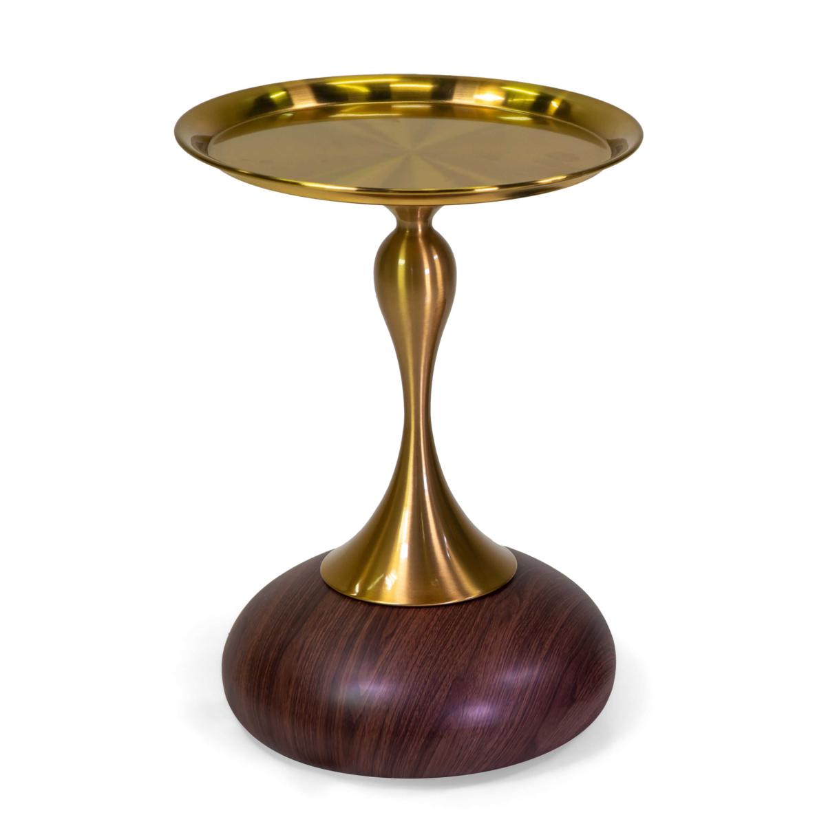 TAVOLINO METALLO NATURALE ORO TONDO 39X54H