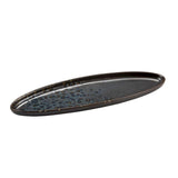 PHOBOS VASSOIO STRETTO OV.NERO PNT BLU 37X11.5H3CM STONEWARE