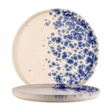 PHOBOS PIATTO ROTONDO BIANCO PUNT. BLU Ø31H2,5CM STONEWARE