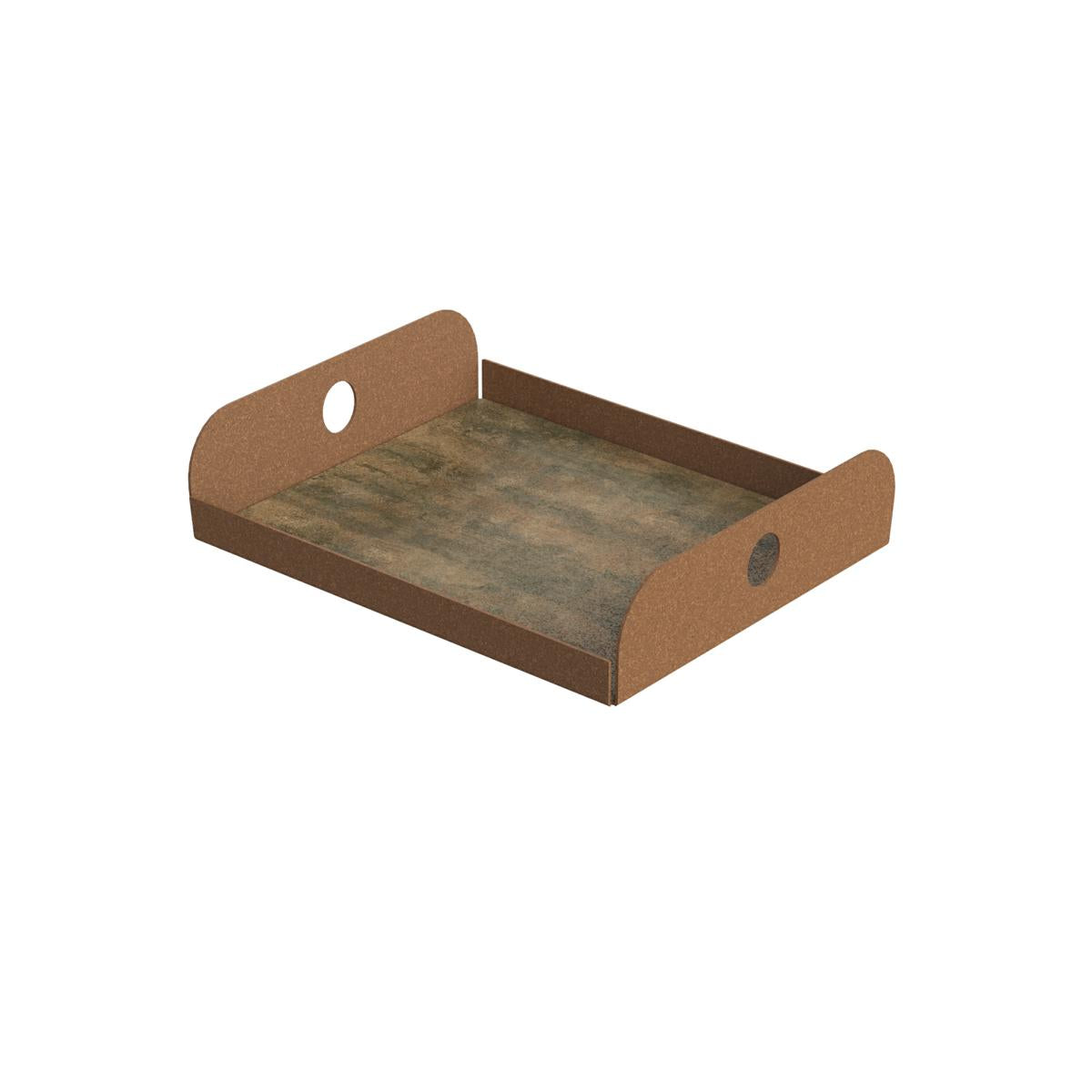 VASSOIO PASTICCERIA CORTEN HPL RUGGINE 26X33X7CM