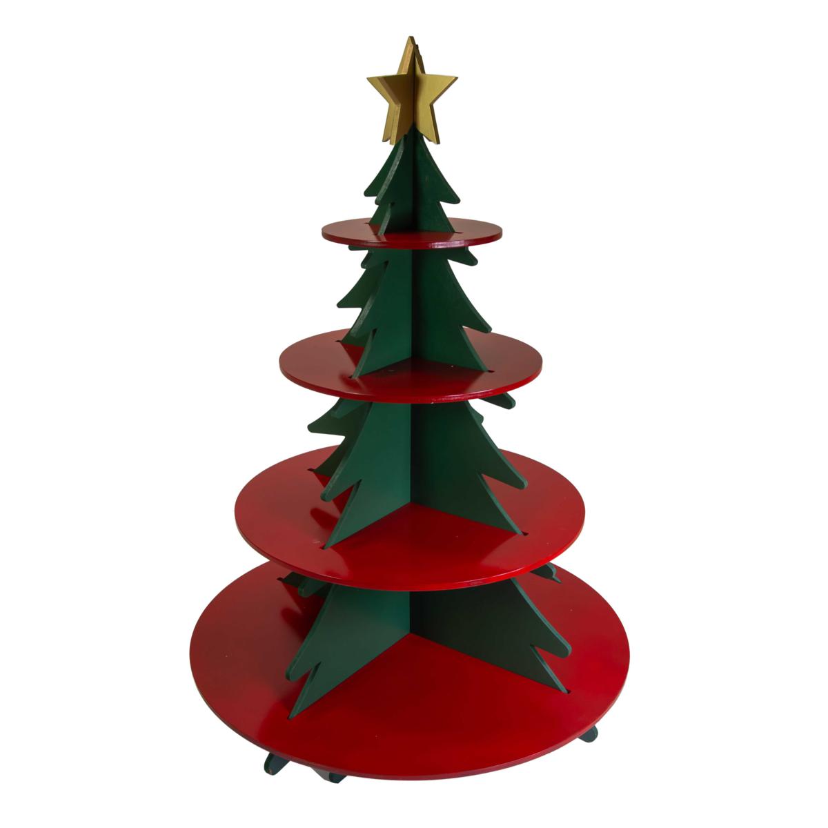 ALBERO ESPOSITORE LEGNO 4 PIANI VERDE 89.5X142.2H