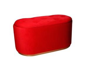 PUFF CONTENITORE VELLUTO ROSSO CM82X42X41H