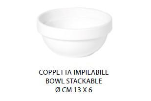 COPPETTA IMPILABILE CM.13X6 PORCELLANA BIANCA