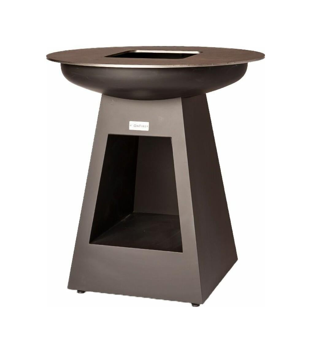 BARBEQUE H100 W/WOODSTORAGE VERNICIATO NERO