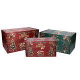 SET.3 BAULE ROSSO/VERDE SCRITTA MARRY CHRISTMAS 59X36HX33