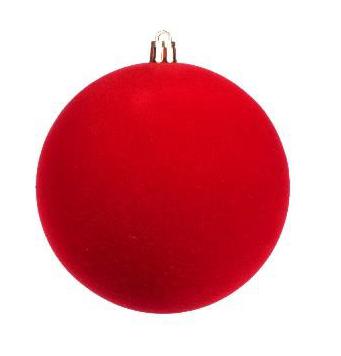 BOX 16 SFERE D.8CM ROSSO FLOCCATO