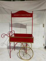 CHRISTMAS MARKET CARRETTINO COL ROSSO E ORO 92X67X167
