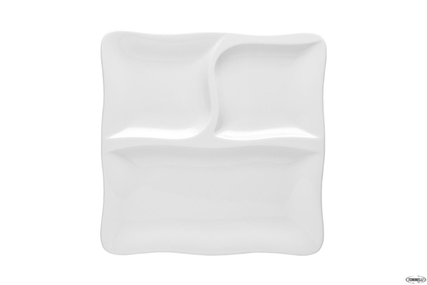 PIATTO QUADRO 3 SCOMPARTI GOURMET 28CM