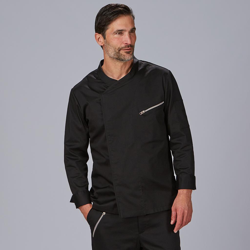 GIACCA CUOCO UNISEX M/L LINEA SATEN ALGODON COL.NERO