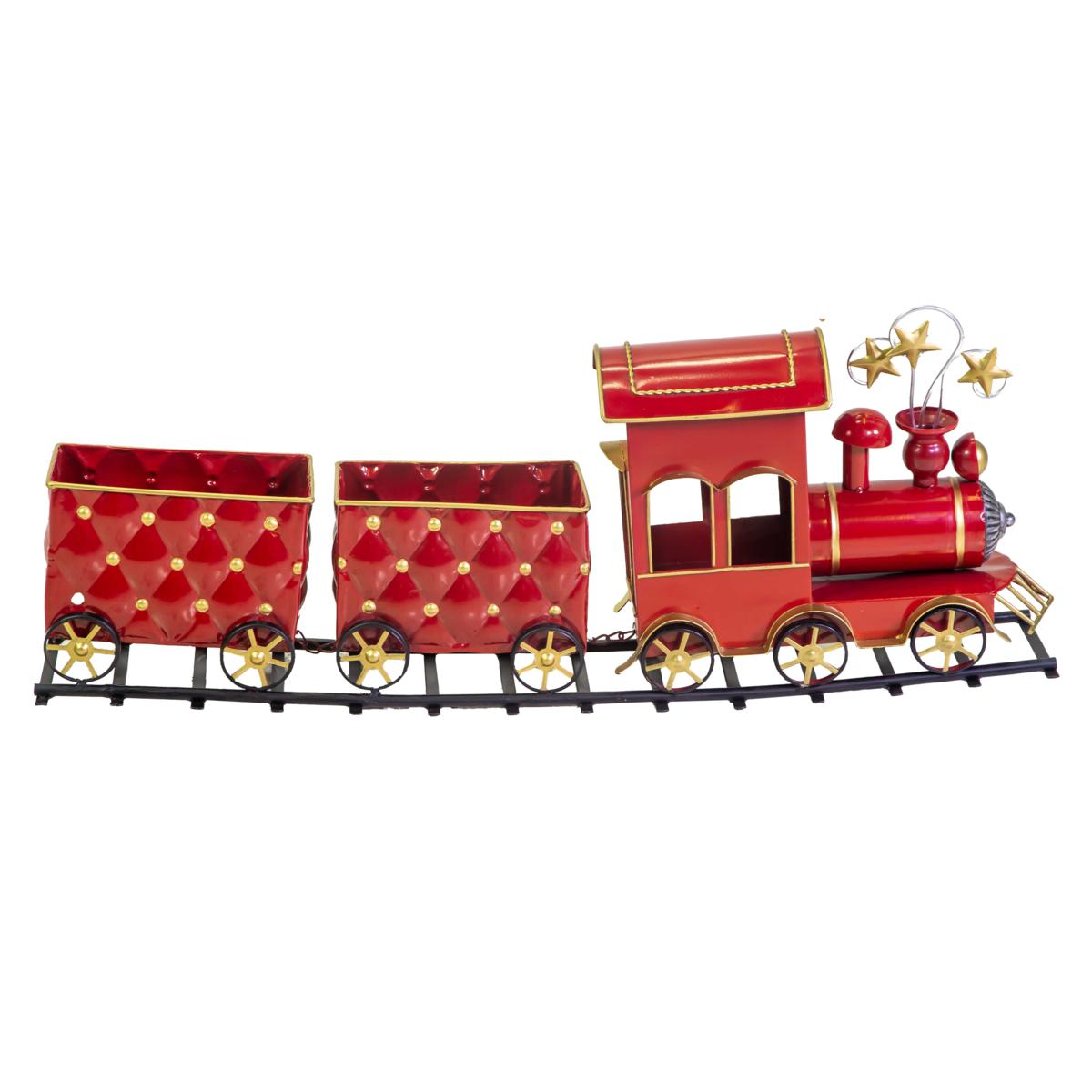 TRENINO METALLO ROSSO 85.5X15X33H