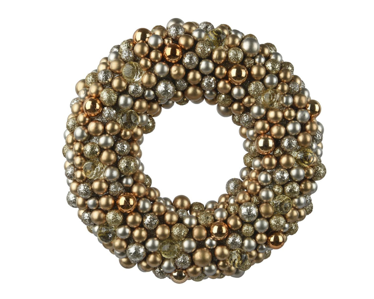 CORONA SFERE         ACRILICHE INFRANGIBILI ORO D33X6,5CM
