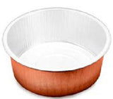 CONTENITORE CIRCOLARE IN ALLUMINIO BIANCO TERRACOTTA 700cm3
