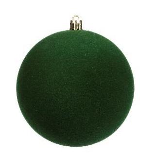 BOX 12 SFERE D.10CM VERDE FORESTA FLOCCATO