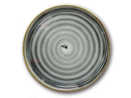 PIATTO PIZZA NAPOLI NERO SPIRALE 33CM