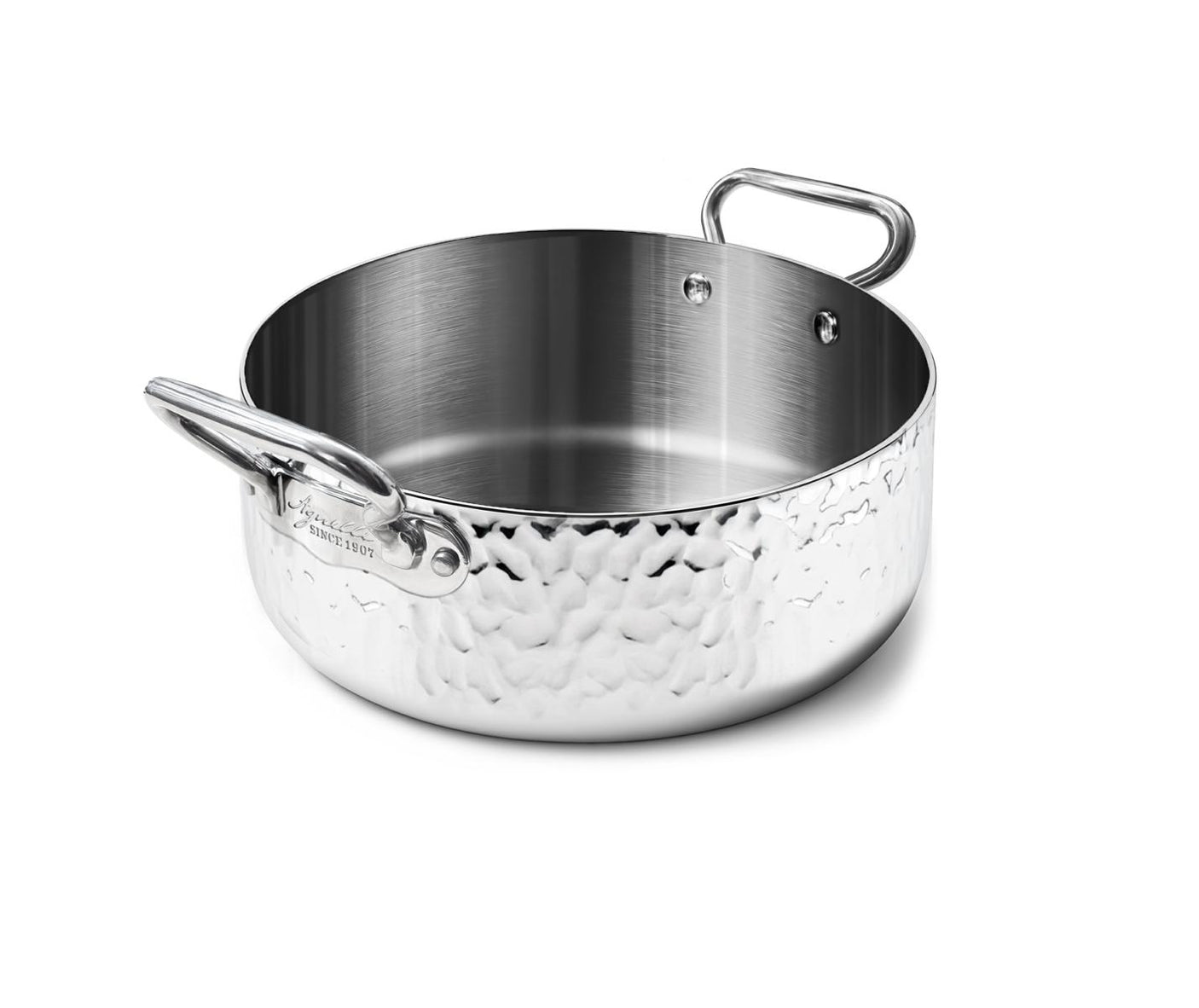 CASSERUOLA BASSA ALUINOX MARTELLATO 3PLY 2/M CM24X9.5