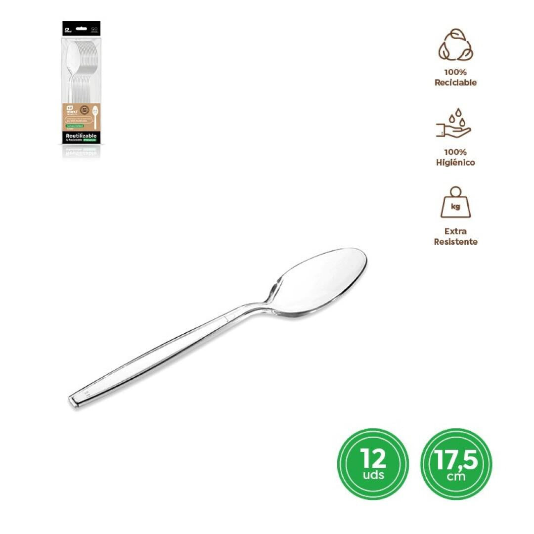 CUCCHIAIO RIUTILIZZABILE CM.17,5 TRASPARENTE CF=12PZ