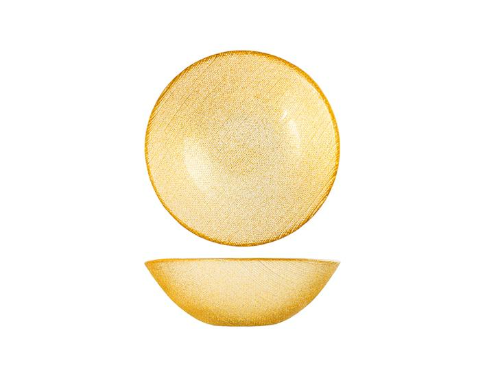 BOWL IN VETRO 16CM CHARM GOLD GLITTER