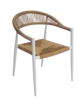 POLTRONA MILANO ALUMINIO BIANCO CON CORDA SINTETICA